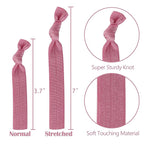 MEEDEE 100 Pack Rosy Mauve Color Hair Ties For Women No Crease Soft Elastic Ribbon No Damage Pink Hair Ties Knotted Ouchless Hair Ribbon Yoga Hair Ribbons Elastic Bracelets