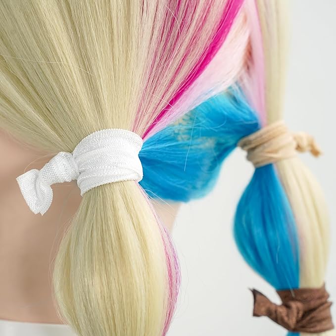 MEEDEE Neutral Tones Hair Accessories 100 Pack - Soft, No-Crease Elastic Hair Ties, Knotted for Pony Tails and Yoga, Ouchless and Stretchy Ribbon Bracelets for Women