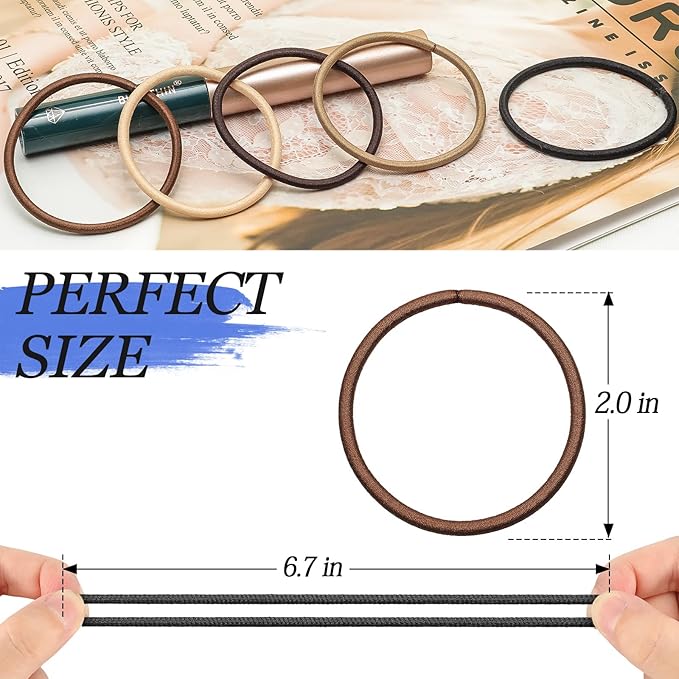Hair Ties for Thick, Thin Hair - Elastic Ponytail Holders, No Damage Hair Bands for Women & Girls, Daily Life Hair Styling Accessories (Multicolor)