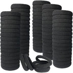 MARY LAVENDER 100pcs Thick Seamless Hair Ties for All Hair Types Black Color Hair Elastics Ponytail Holders Hair Scrunchies No Damage for Women Girls 100pcs