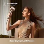 Dreame Glory Mix High-Speed Hair Dryer, Dual Voltage, 3 Magnetic Nozzles, Perfume Infusion, Customized Fragrant Drying, NTC Control, 300M Negative lons, 110,000RPM Motor, 336g Lightweight, Gold