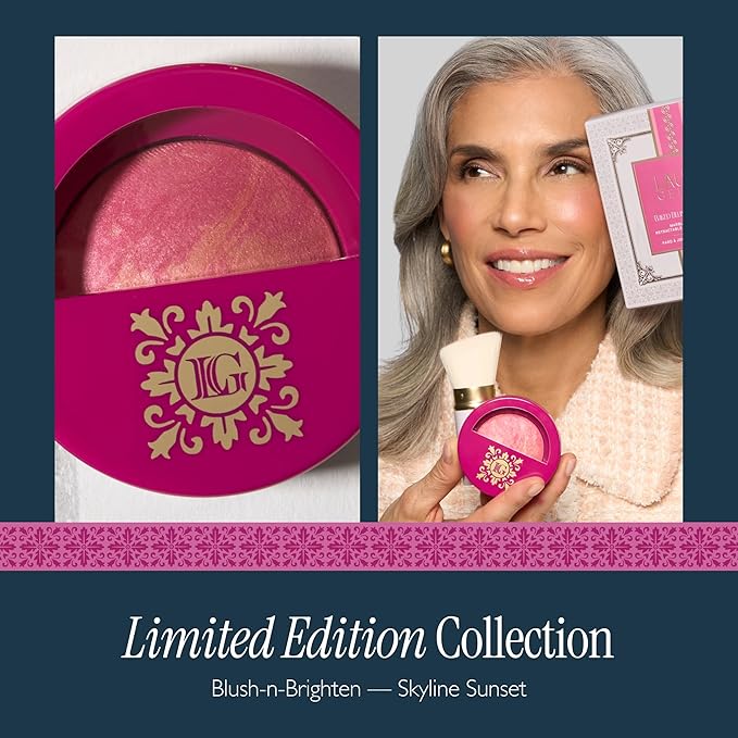 LAURA GELLER NEW YORK Holiday 2025 Limited Edition Baked Blush-n-Brighten Marbleized Blush - Skyline Sunset - Pink Color for Cheeks