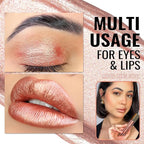 Oulac Bronzy Pink Lipstick for Women, Metallic Shine Liqiud Lip Gloss, Lip & Eye 2 IN 1, Long Lasting Waterproof Lipstick, Oil-Based Formula, Transfer Pfoof, Vegan MD06