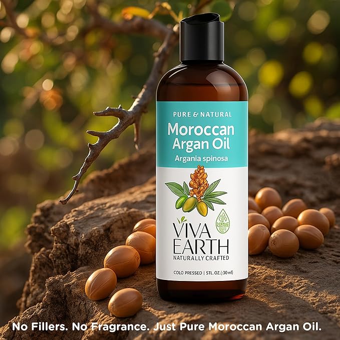 Argan Oil – 100% Pure and Natural Cold-Pressed for Face, Hair, Skin, Beard, Cuticles, and DIY Carrier Blends – Lightweight, Fast-Absorbing Cosmetic Oil, 8 Fl. Oz