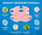 Stylia MaxiLift V-Line Lifting Collagen Face Mask - Advanced Double Chin Reducer - Jawline Shaper - Neck Firming and Tightening Mask with Hyaluronic Acid & Aloe Vera - Chin Strap for Sleeping (10PC)