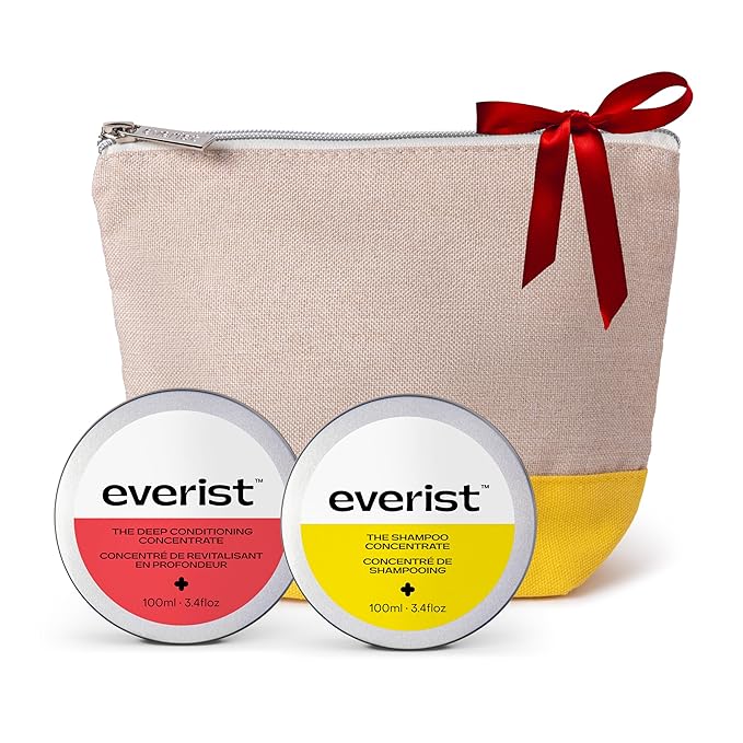 Everist The Haircare Meets Skincare Set, Includes Shampoo & Deep Conditioner Concentrates, Strengthens & Repairs Hair, Hydrates & Soothes Scalp, Plant-Based & Color-Safe, 3.4 fl oz Each, Tins