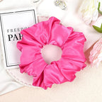 CEELGON Hot Pink Big Satin Scrunchie6.5 Inches Jumbo Scrunchies Silky Hair Ties Oversized Ponytail Holderfor Thick Curly Hair Extra Large Hair Accessories for Women (Hot Pink)