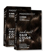 Madison Reed Radiant Hair Color Kit - 5.5NNN Dark Brown with Warm Golden Tones (Modena Brown), 100% Gray Hair Coverage Permanent Hair Dye for Resistant Grays | PPD-Free & Ammonia-Free, 2 Pack