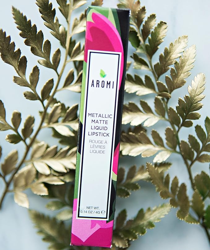 Aromi Peachy Tan Metallic Liquid Lipstick | Sepia Bronze Lip Color with Shimmery Finish, Vegan, Cruelty-free, Long-Lasting, Handmade (Peachy Tan)