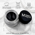 Mommy Makeup Waterproof Stay Put Gel Eyeliner Pot with Micropigments - Smudge-Proof, Long Lasting, Highly Pigmented Cream Eye Liner, 0.14 oz (Black Beauty)