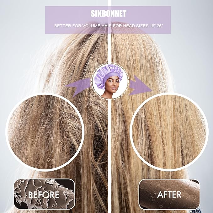 Satin Silk Bonnet for Sleeping, Soft Satin Lined Hair Bonnet for Women, Double Layer Sleep Nightcap