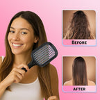 Bautero Brush Detangler Brush for Wet & Dry Hair, Pain-Free Brushing on All Hair Types, Knot Removal, Vented Hair Brush, Juni Midnight