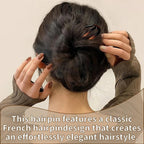 French Hair Pins for Women-6PCS Tortoiseshell U Shaped Clips for Buns, Prestige& Elegant,Internal Teeth Fork Hairpins Styling for Thick Twist Hair