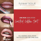 Runway Rogue Try Me x 3 Mini Long Wear Limited Edition Liquid Lipstick Set, Melrose Trio (‘Boss Babe’, ‘Call Back’, ‘Trophy Wife’)