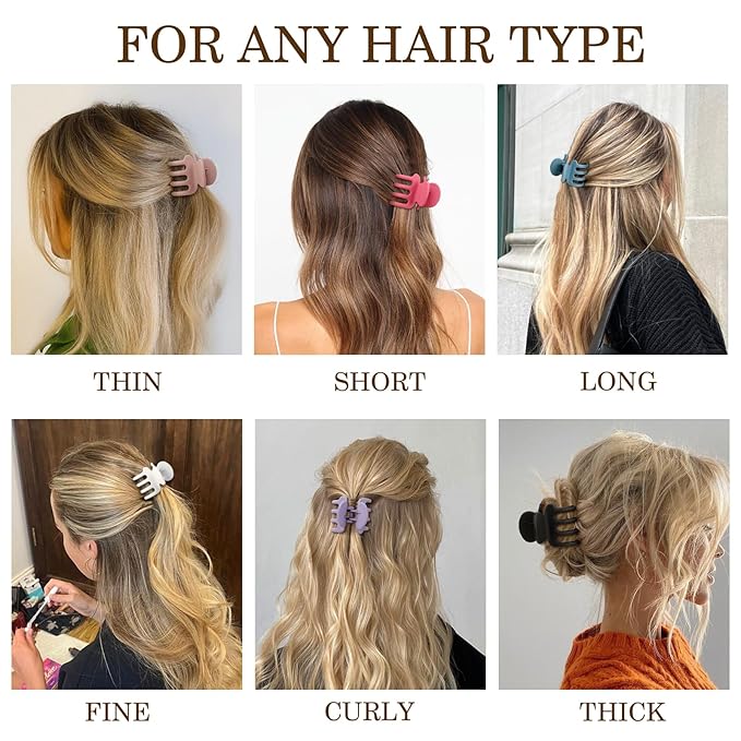 12Pcs Hair Clips for Women 1.8 Inch Small Claw Clips for Thin Hair Medium Hair Claw Clips for Thick Hair Accessories for Women Girls (Colorful)
