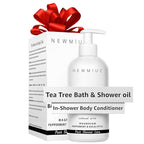 New Miuz Magnesium inShower Body Conditioner Soft Skin Post Shower Care Moisturizer for Body Legs Bath Oil Sore Muscles Recovery Peppermint Eucalyptus Tea Tree Spa Gift