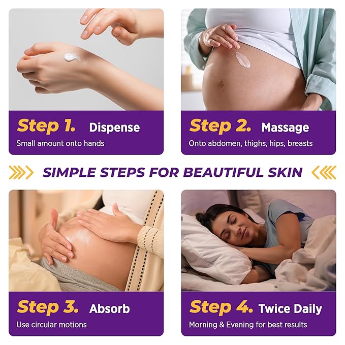 Stretch Mark Cream Prevention for Pregnancy - Maternity Cream for Stretch Marks Removal | Nourishing Formula – Prevents Stretch Marks & Improves Elasticity - 4 oz (120g) (2 Pack)