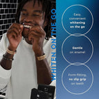 MOON Dissolving Teeth Whitening Strips, 14 No Rinse White Strips, Peppermint, Hydrogen Peroxide & Essential Oils, Whiten Sensitive Teeth up to 7 Shades in 2 Weeks, Travel Essentials, Vegan Oral Care