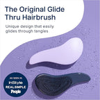 Crave Naturals Glide Thru Hair Brush - Detangler Brush for Curly, Straight, Wet or Dry Hair - Gentle Detangling Brushes for Adults, Kids, Toddlers - Hair Accessories for Women, 7.5x3 - Purple