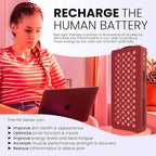 Hooga Red Light Therapyfor Face & Body, 60 LEDs, 660nm Red 850nm Near Infrared with Timer for Pain Relief, Skin Health, Anti-Aging, Sleep, Energy & Recovery, Includes Hanging Kit & Handle - HG300