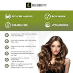 HERBBY Gray Hair Coverage Shampoo & Conditioner - Color Transform with 9 Herbal Extracts, Long-Lasting (6-8 Weeks), Shiny, Even Coloring, Instant Hair Dye, 500 ml (CHESTNUT BROWN)