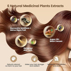 Limer Hair Dye Shampoo, Chestnut Brown 6-in-1 Natural Herbal Hair Color Shampoo, Semi-Permanent Gray Coverage with Pleasant Scent, Ammonia-Free Formula for Women & Men (460ml/15.55fl oz)