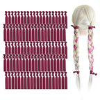 MEEDEE 100 Pack Burgundy Hair Ties For Women No Crease Soft Elastic Ribbon Dark Red Knotted Ouchless Hair Ribbon No Damage Hair Ties For Yoga Ponytails
