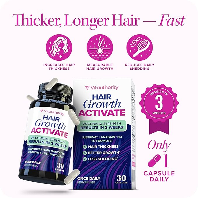 Lustriva Hair Growth Supplement for Women | Lustriva & DHT Blocker Vitamins for Thicker Fuller Locks Biotin Saw Palmetto Zinc & Copper | Reduce Shedding & Support Hair Loss for Men & Women 30 Capsules