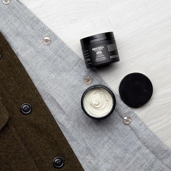 Brickell Men's Products Hair Styling Clay Pomade For Men, Natural & Organic with Strong Hold & Matte Finish, Product for Modern Hairstyles, 2 Ounces, Scented