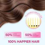 Bautero Brush Detangler Brush for Wet & Dry Hair, Pain-Free Brushing on All Hair Types, Knot Removal, Vented Hair Brush, Saku Sunflower