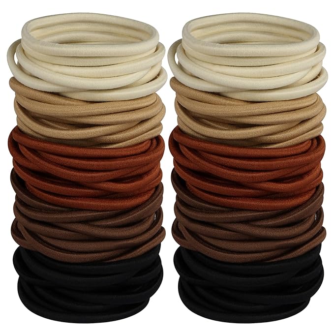 Thick Hair Ties No Damage 120 Pcs, Elastics for Ponytail Holders for Women, Men & Girls, Hair Styling Accessories (4mm)