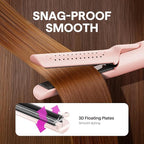 Wavytalk Airflow Styler Curling Iron, Cool Curl, 360° Cool Air Lock in Style for Lasting Curls, Reduces Damage, 2 in 1Hair Straightener and Curler, 1.25 Inch, Anti-Scald for Short Long Hair, Pink