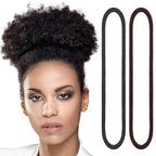 Dingion 80 Count Extra Long Hair Tie for Thick and Curly Hair Elastic Ponytail Holders for Women No Metal Bands Accessories(Black, Brown)