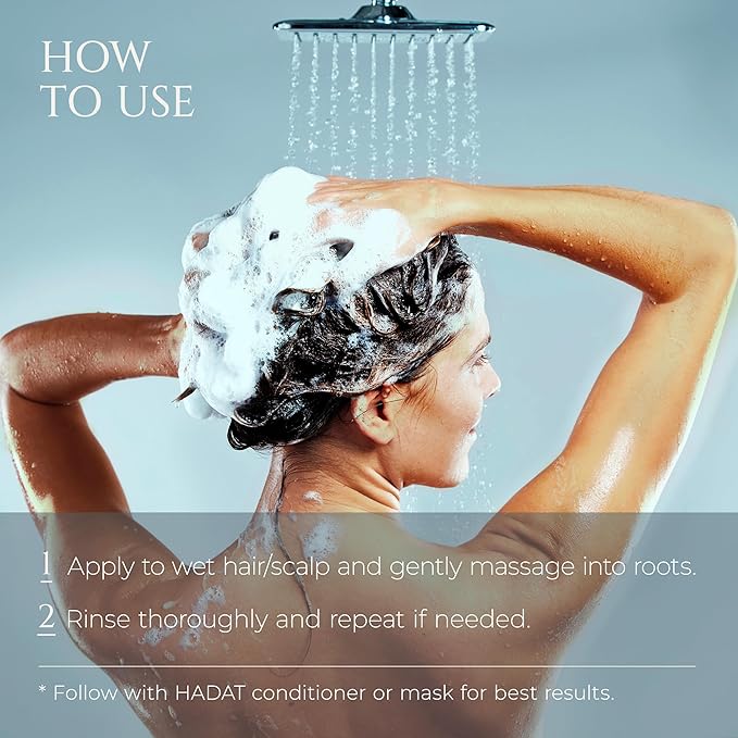 HADAT Root Strengthening Shampoo Hair Growth - Premium Rosemary Clarifying Shampoo for Oily Scalp - Moisturizing Volumizing - Sulfate Low, p-H Balanced, for Women & Men (27.05 Fl Oz)