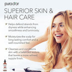PURA D'OR 4 Oz Organic Castor Oil – Pure Cold-Pressed, Hexane-Free, USDA Certified – Lashes, Brows, Hair, Scalp, Skin – Botanical Moisturizer Supporting Softness, Strength, Hydration, Shine & Radiance