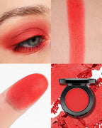 Single Christmas Red Eyeshadow Matte Handmade Pressed Eyeshadow Palette With No Creasing High Pigmented Long Lasting Red Eye Shadow (ChristmasRed)