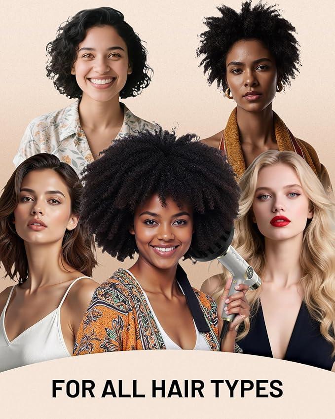 Infrared Ionic Hair Dryer with Diffuser - 2000W Dual Voltage Blow Dryer Gift for Women, Fast Drying, Frizz Control, Lightweight & Low Noise, Red Light & Negative Ions, European Travel 110V-240V