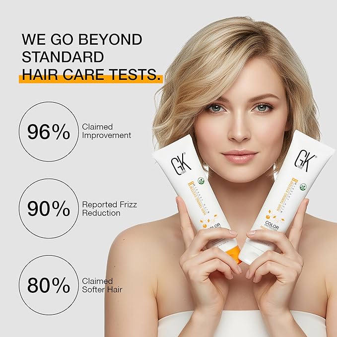 GK HAIR Travel Size Shampoo &Conditioner set-Curly Hair Shampoo & Conditioner For Color Protection-Made with Aloe vera,Parki Butter-Free of Parabens Phthalates & Sulfate Free (3.4 Fl Oz)