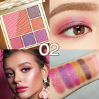 All-in-One Eyeshadow Palette, 7 Colors Eye Shadow Palette, Glitter, Matte, Shimmer Eyeshadows, Blush, Highlighter Contour Makeup Palettes, Highly Pigmented Waterproof Long Lasting. (Color 2)