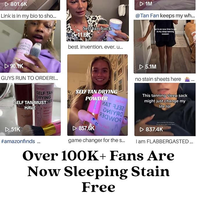 Self Tan Drying Powder Kit – Eliminates Sticky Self Tanner Feel – 100% Vegan Natural Talc-Free Light – Sets Sunless Tanner for Smooth Silky Skin w Brush & Pouch – USA Made (Coconut 3oz Setting Powder)