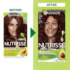 Garnier Hair Color Nutrisse Nourishing Creme, 434 Deep Chestnut Brown (Chocolate Chestnut) Permanent Hair Dye, 2 Count (Packaging May Vary)