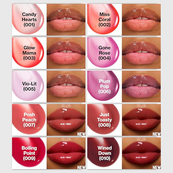 REVLON Super Lustrous Glimmer Lip Oil, Moisturizing & Tinted, Shiny Finish, Made with Plant-Based Squalane, 004 Gone Rose, 0.13 fl oz