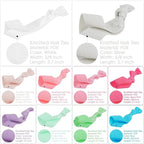 MEEDEE Women's Pastel Rainbow Hair Accessories: 100 Pack Knotted Soft Elastic Ribbon Hair Ties, No Crease, No Damage, Ouchless for Ponytails, Yoga, and Bracelets