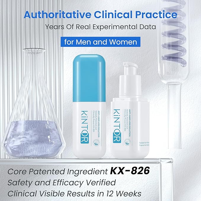 0.5% KX-826 Hair Growth Spray DHT Blocker Hair Thickening Regrowth Treatments,Oil Control Hair Loss Reduction 3-6 Months New Hair Visible,Hair Growth Products Men&Women-3 Month Supply 180ml