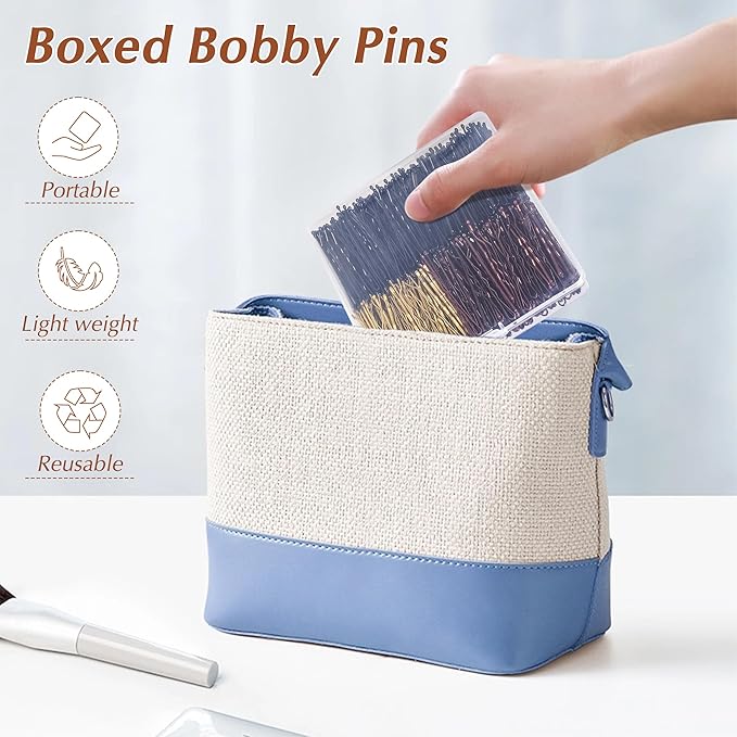 Bobby Pins 360 Pcs Brown Blonde Black Hair, 2 Inch Premium Secure Hold, Bulk with Storage Box, Women & Girls Styling