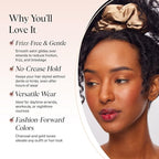 Kitsch Satin Scrunchies for Women - No Crease Hair Ties for Girls | Big Scrunchies for All Hair Types and Textures, Perfect for Day or Night | Ideal Gifts for Women - 2 Pcs, Charcoal and Gold