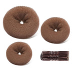 TsMADDTs Dount Bun Maker, 3PCS Light Brown Hair Bun Maker with 20PCS Bobby Pins for Ballet, Dance