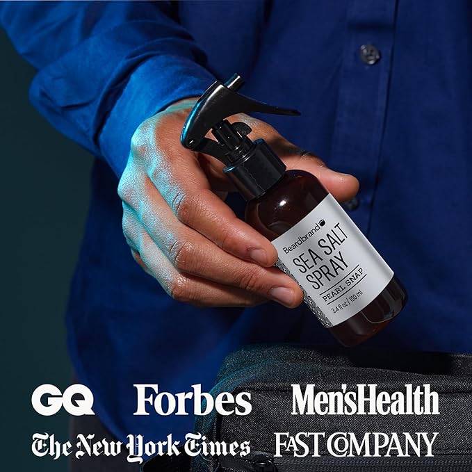 Beardbrand Sea Salt Spray for Men – Texturizing Hair Mist with Pearl Snap Scent | Adds Volume & Natural Matte Finish | Beach Waves, Lightweight Hold – 3.4 oz