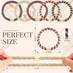 Hair Ties No Damage - 10PCS Ponytail Holders - Elastic Hair Ties for Thick Hair - Braided Hair Bands for Women Girls's Hair - Wood Grain