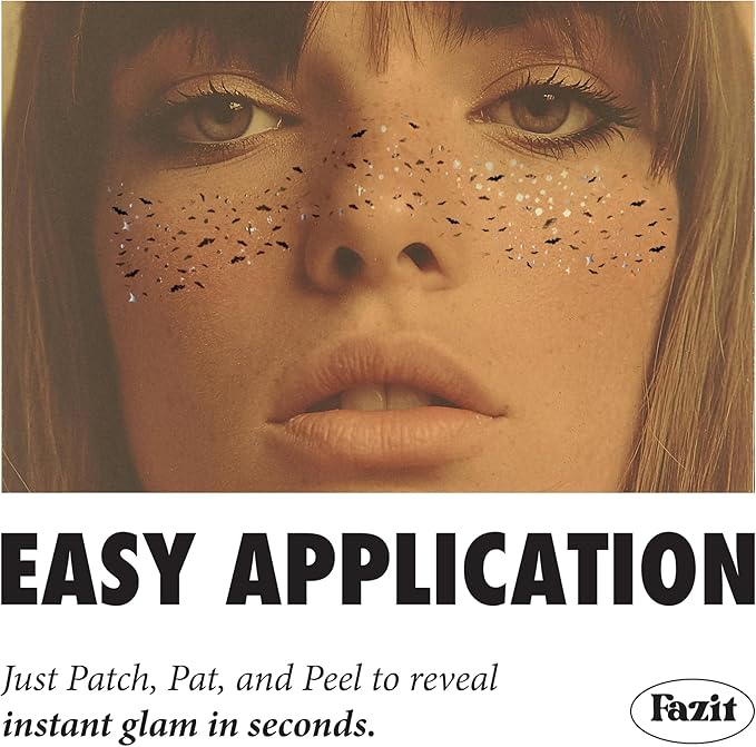 Fazit Makeup Patches - Halloween Twilight Speckles - Glow Up Make-Up Patches - Cute Glitter Makeup Accessories for Women - Cosmetic Glitter for Face